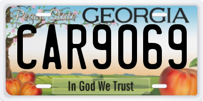 GA license plate CAR9069