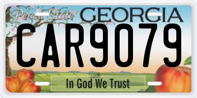 GA license plate CAR9079