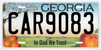 GA license plate CAR9083