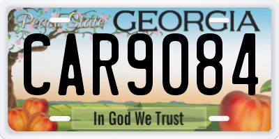GA license plate CAR9084