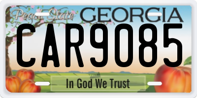 GA license plate CAR9085