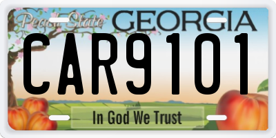 GA license plate CAR9101