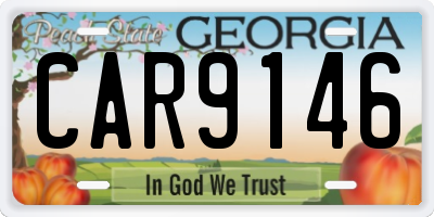 GA license plate CAR9146