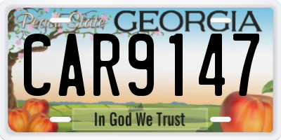 GA license plate CAR9147