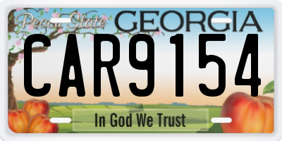 GA license plate CAR9154