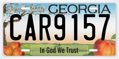 GA license plate CAR9157