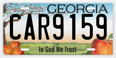 GA license plate CAR9159