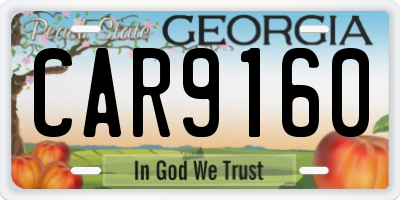 GA license plate CAR9160
