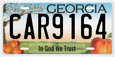 GA license plate CAR9164