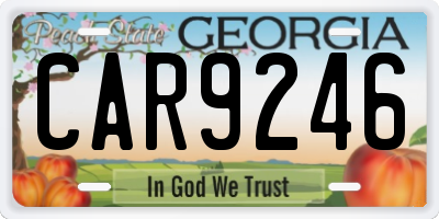 GA license plate CAR9246