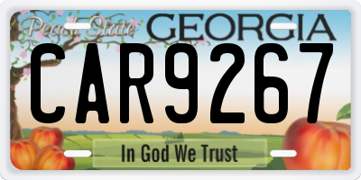 GA license plate CAR9267