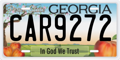 GA license plate CAR9272