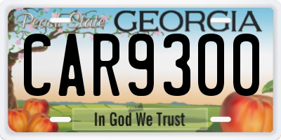 GA license plate CAR9300