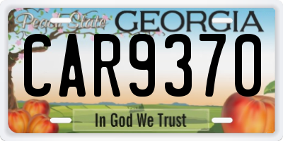 GA license plate CAR9370