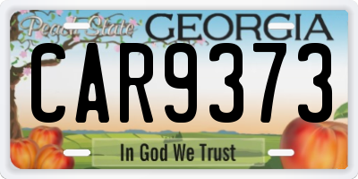 GA license plate CAR9373