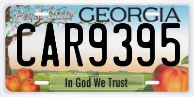 GA license plate CAR9395