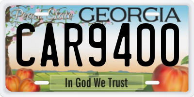 GA license plate CAR9400