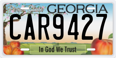 GA license plate CAR9427