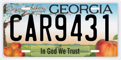 GA license plate CAR9431