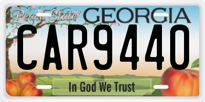 GA license plate CAR9440