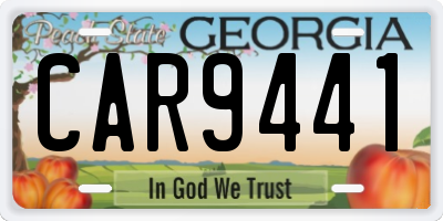 GA license plate CAR9441