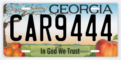 GA license plate CAR9444