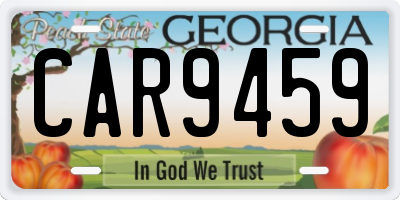 GA license plate CAR9459