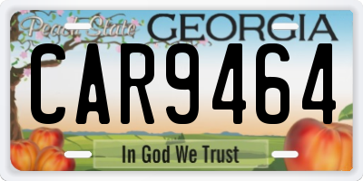 GA license plate CAR9464