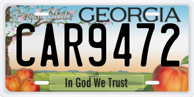 GA license plate CAR9472