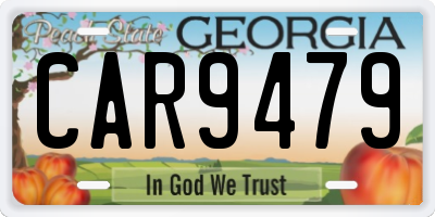 GA license plate CAR9479