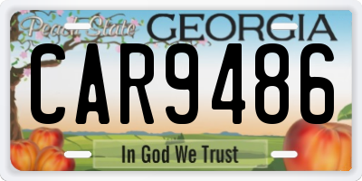 GA license plate CAR9486