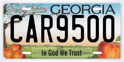 GA license plate CAR9500