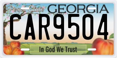 GA license plate CAR9504
