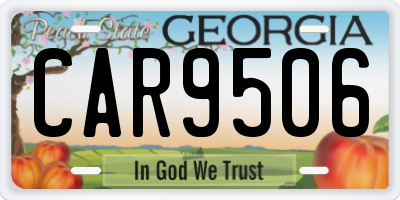 GA license plate CAR9506