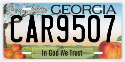 GA license plate CAR9507