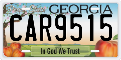 GA license plate CAR9515