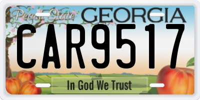 GA license plate CAR9517