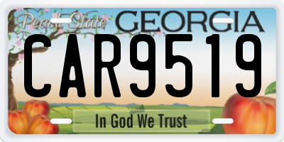 GA license plate CAR9519