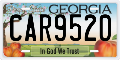 GA license plate CAR9520