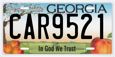 GA license plate CAR9521