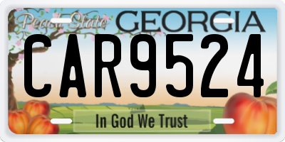 GA license plate CAR9524