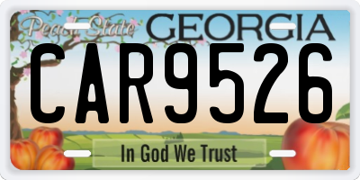 GA license plate CAR9526