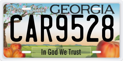 GA license plate CAR9528