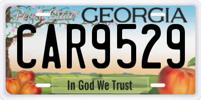 GA license plate CAR9529