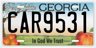 GA license plate CAR9531