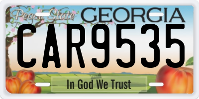 GA license plate CAR9535