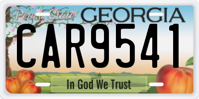 GA license plate CAR9541