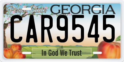 GA license plate CAR9545