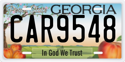 GA license plate CAR9548