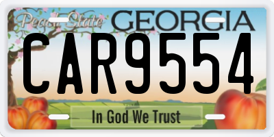 GA license plate CAR9554